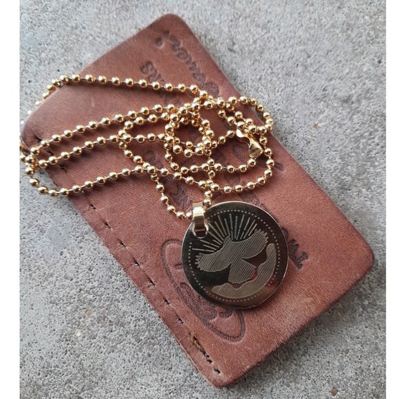 Emerson Fry Gold Color Coin Necklace 20" VIEW DESCRIPTION - Picture 2 of 2